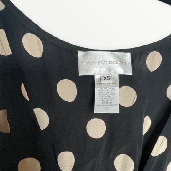 ANTHRO COREY LYNN CALTER Black White Polka Dot Jumpsuit, Size XS - Picture 9 of 11